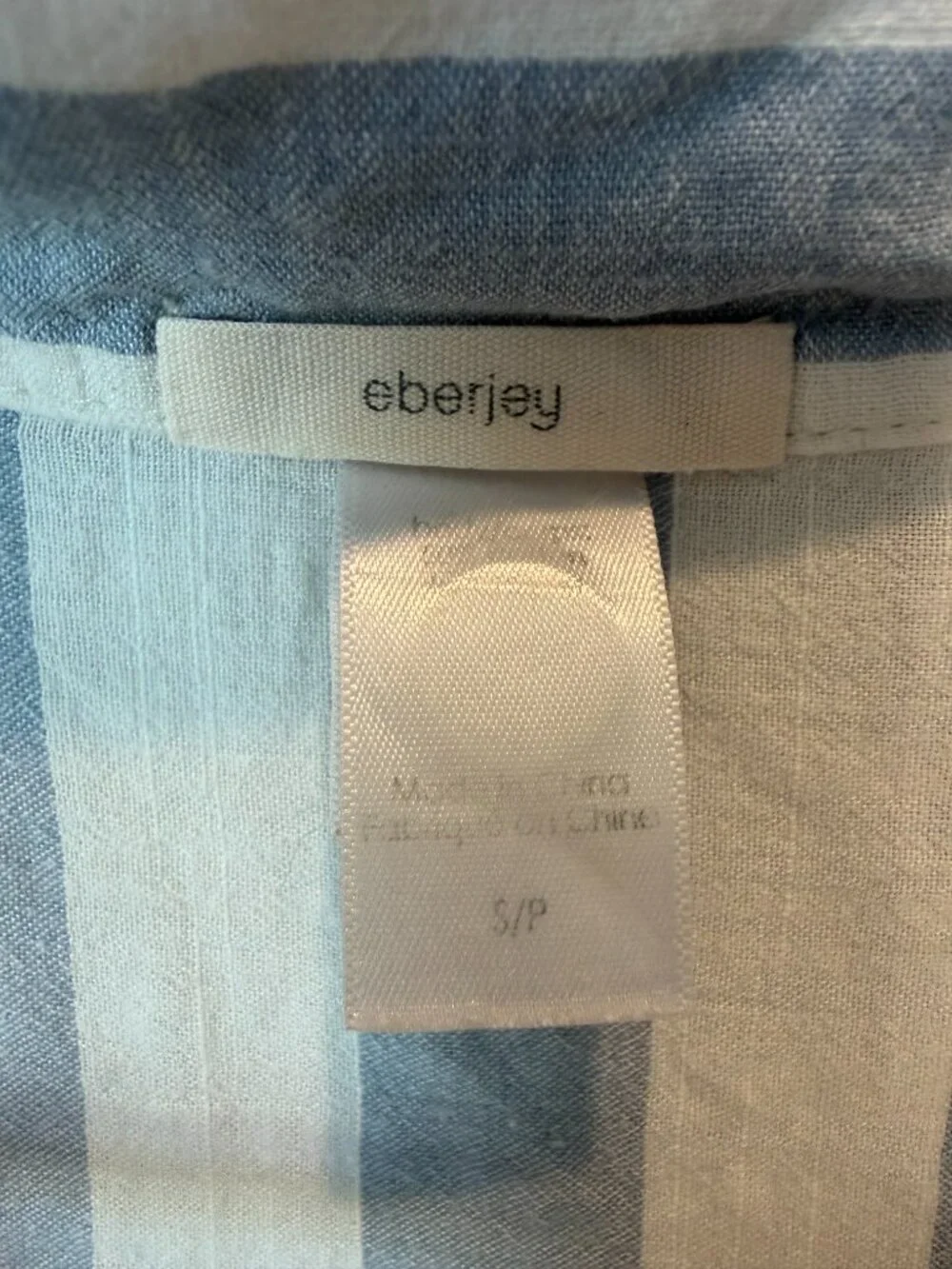 Eberjey Blue White Umbrella Stripes Pajama Set Size Small - Picture 4 of 10